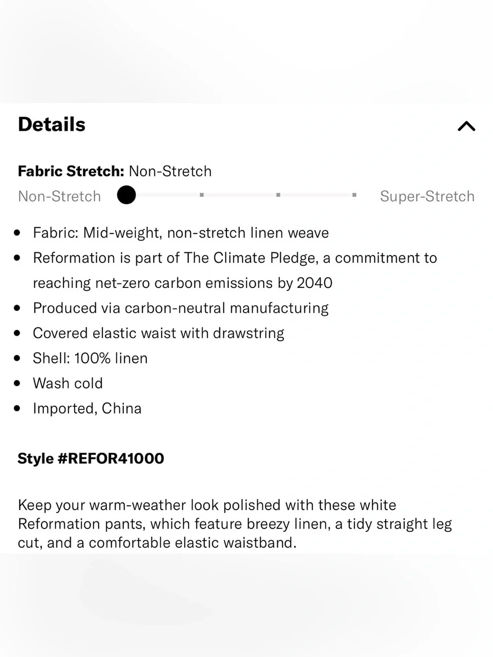 Reformation white linen